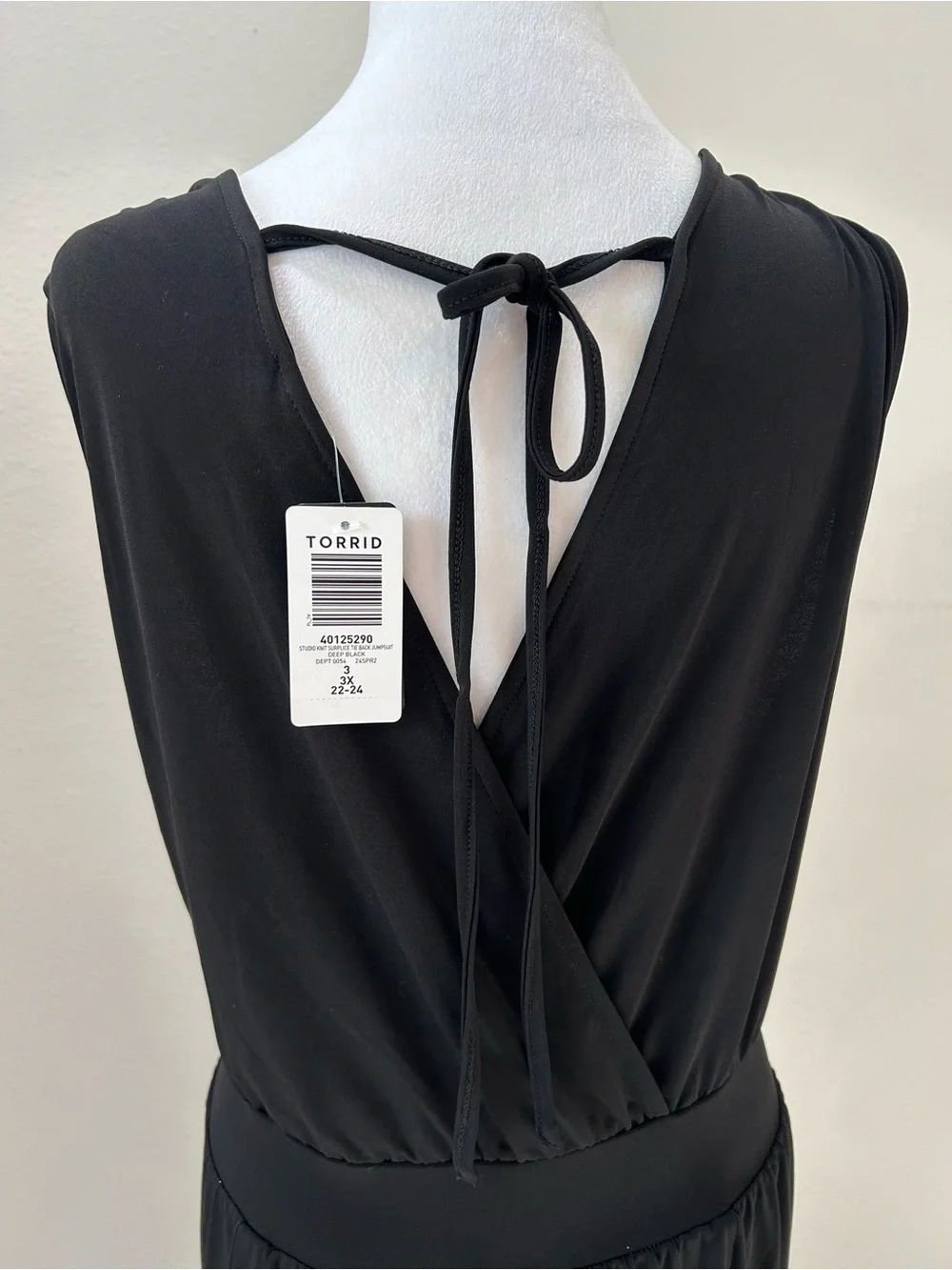 Torrid Studio Knit Surplice Black Sleeveless Wide-Leg Jumpsuit, Size 22-24, NWT